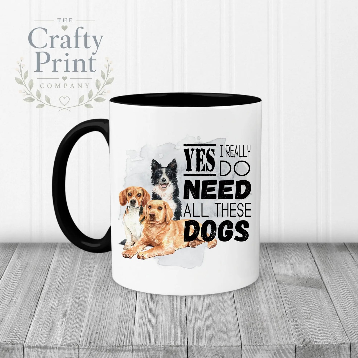 Yes I really do need all these Dogs Mug - Black Handle &