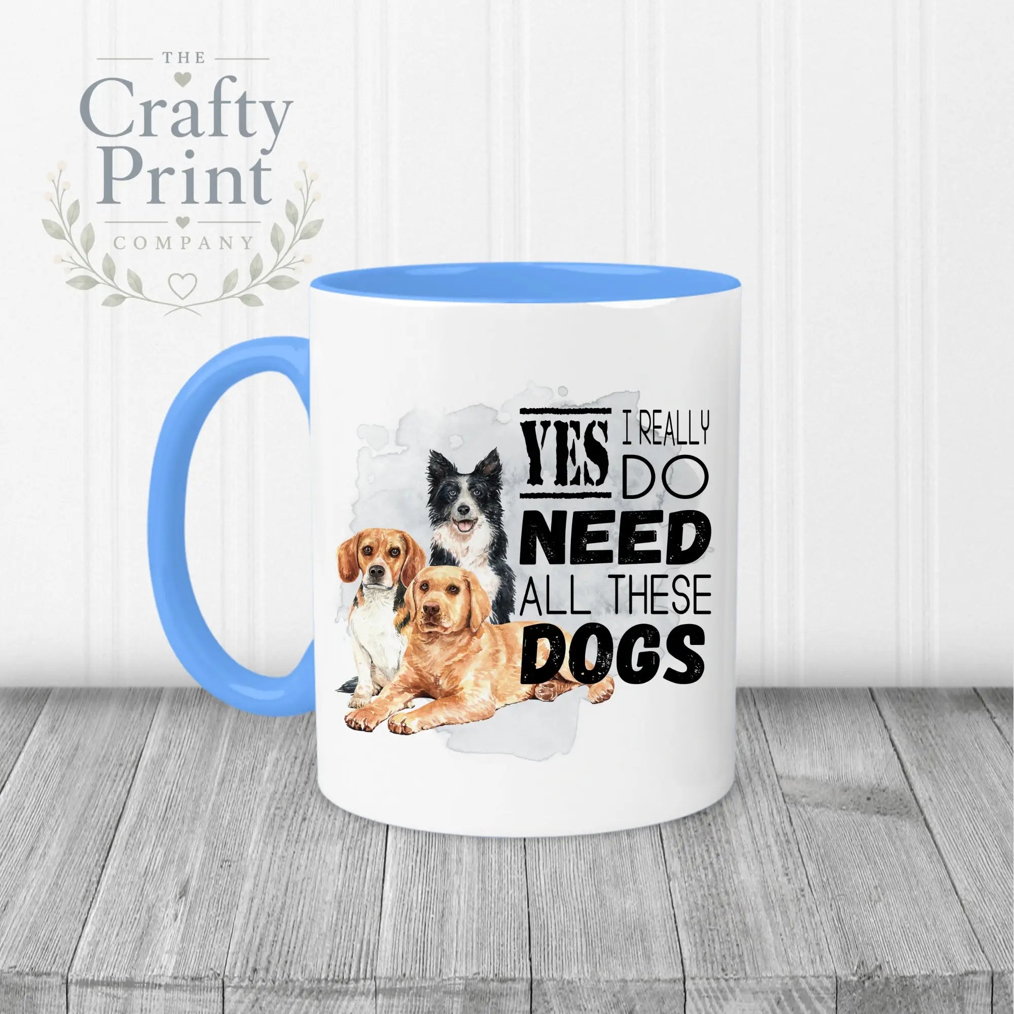 Yes I really do need all these Dogs Mug - Blue Handle &