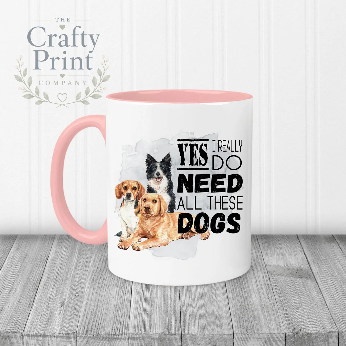 Yes I really do need all these Dogs Mug - Pink Handle &