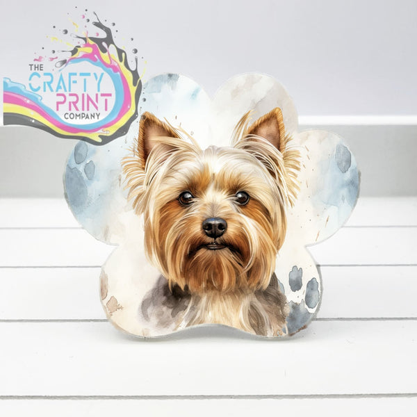 Yorkshire Terrier Acrylic Paw Print Car Vent Clip on Air