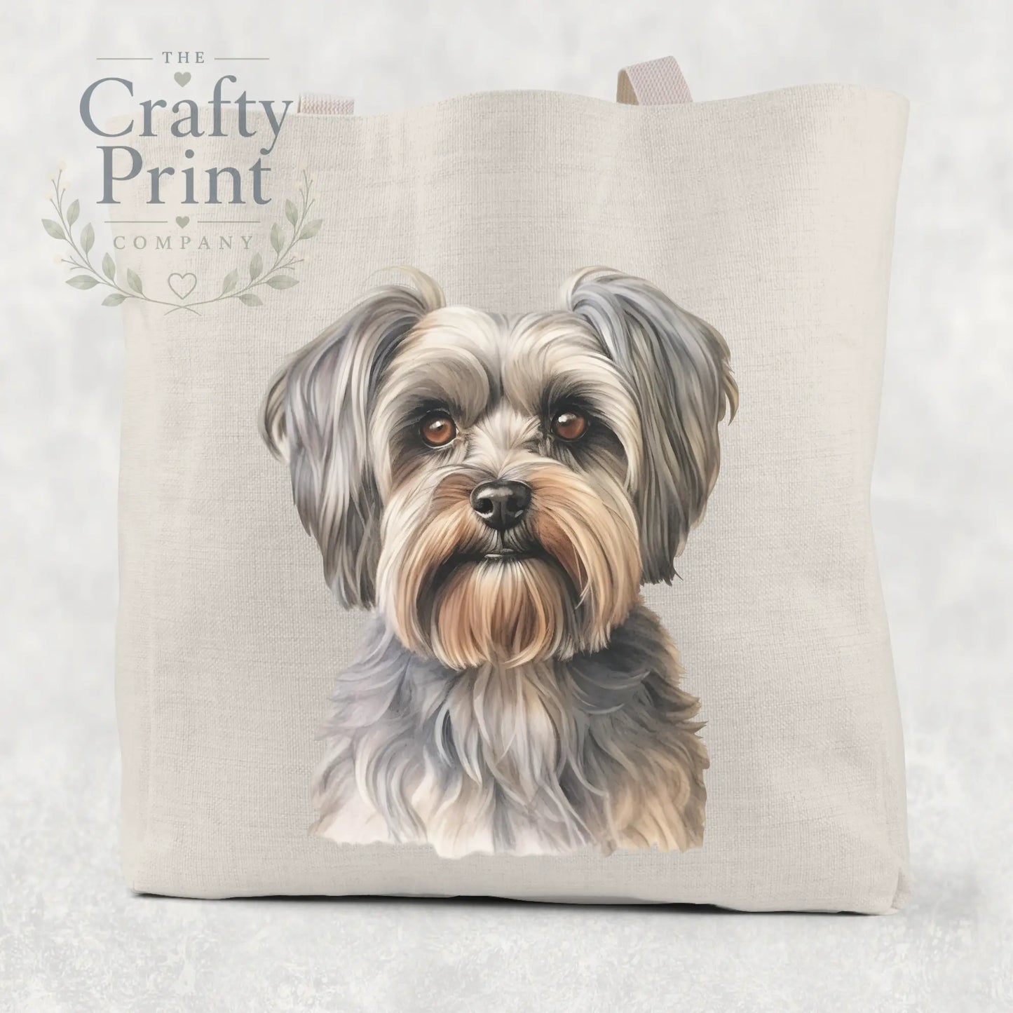 Yorkshire Terrier Cotton Tote Bag - Natural - Shopping Totes