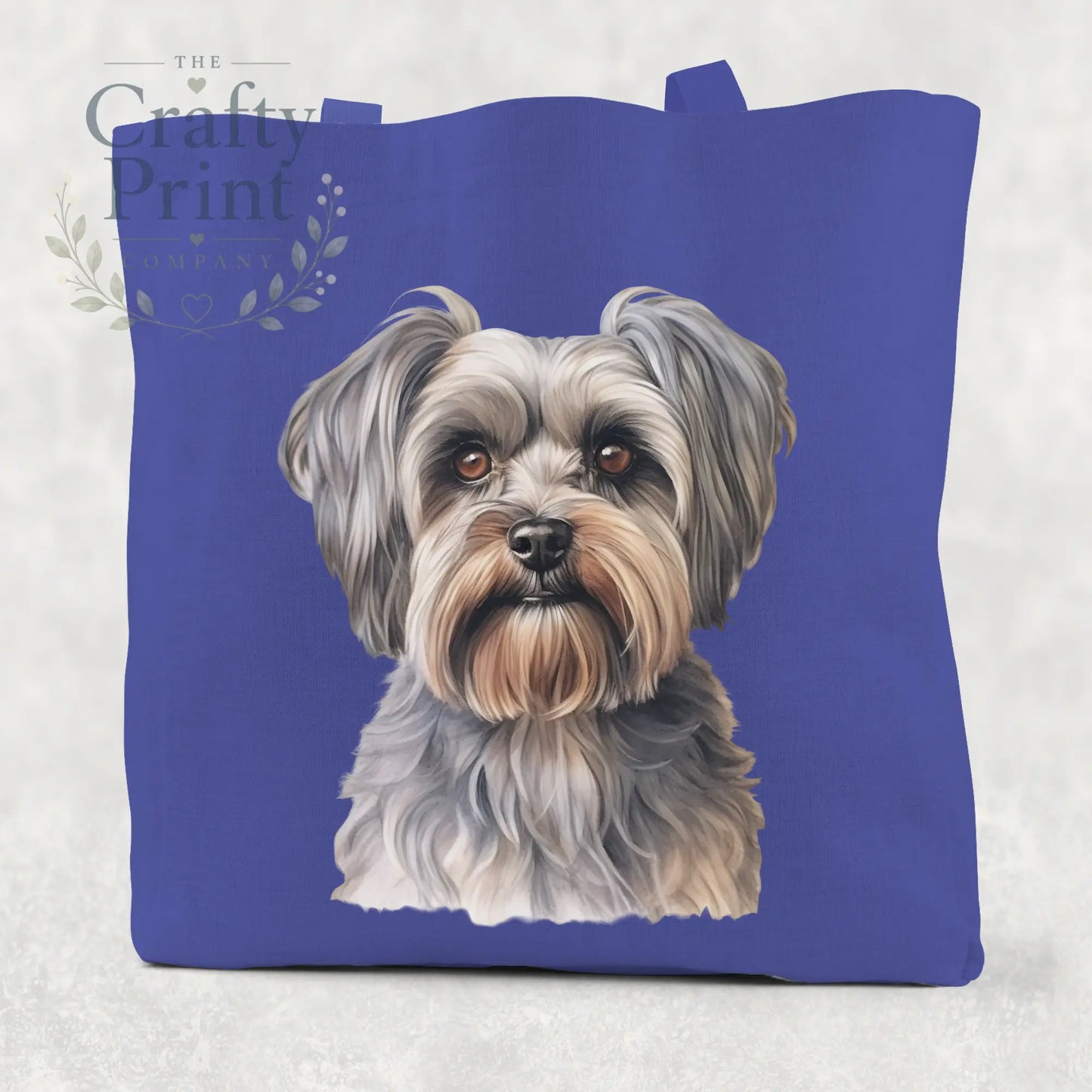 Yorkshire Terrier Cotton Tote Bag - Royal Blue - Shopping