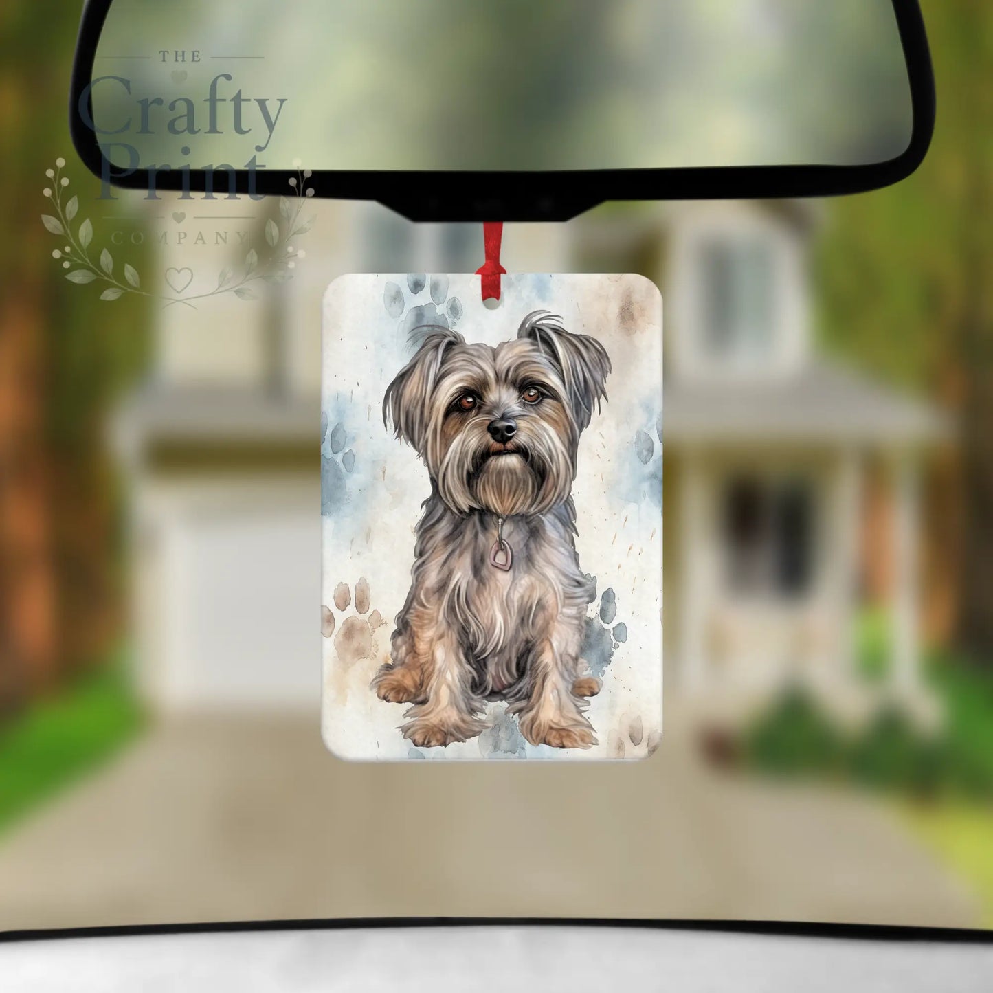 Yorkshire Terrier Paw Print Car Air Freshener - Vehicle