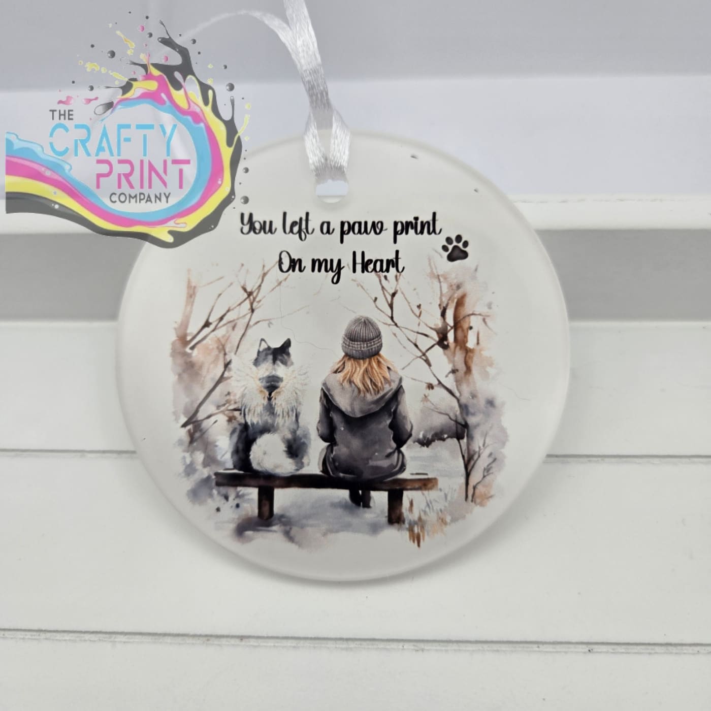 You left a paw print on my Heart Dog Memorial Acrylic