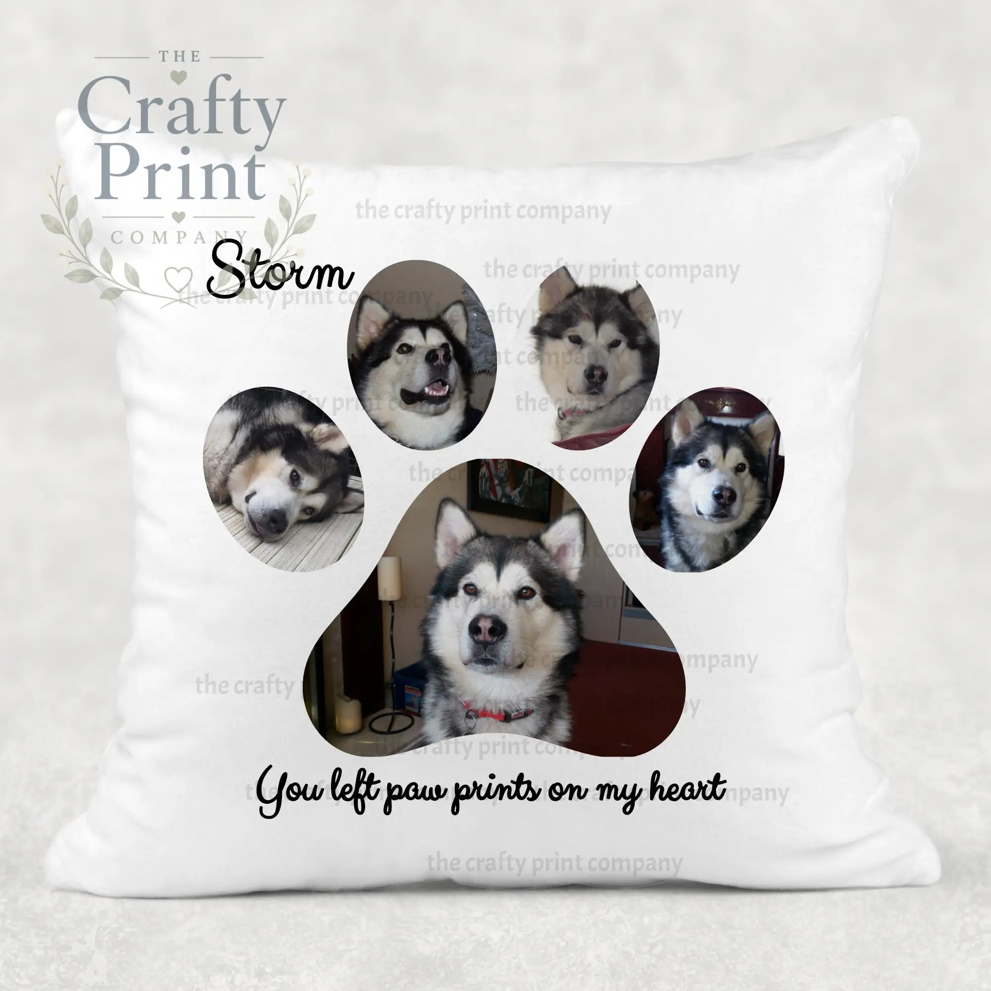 You left Paw Prints Memorial Photo Cushion - Chair & Sofa