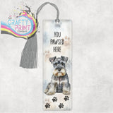You pawsed here Schnauzer Bookmark - Acrylic - Bookmarks