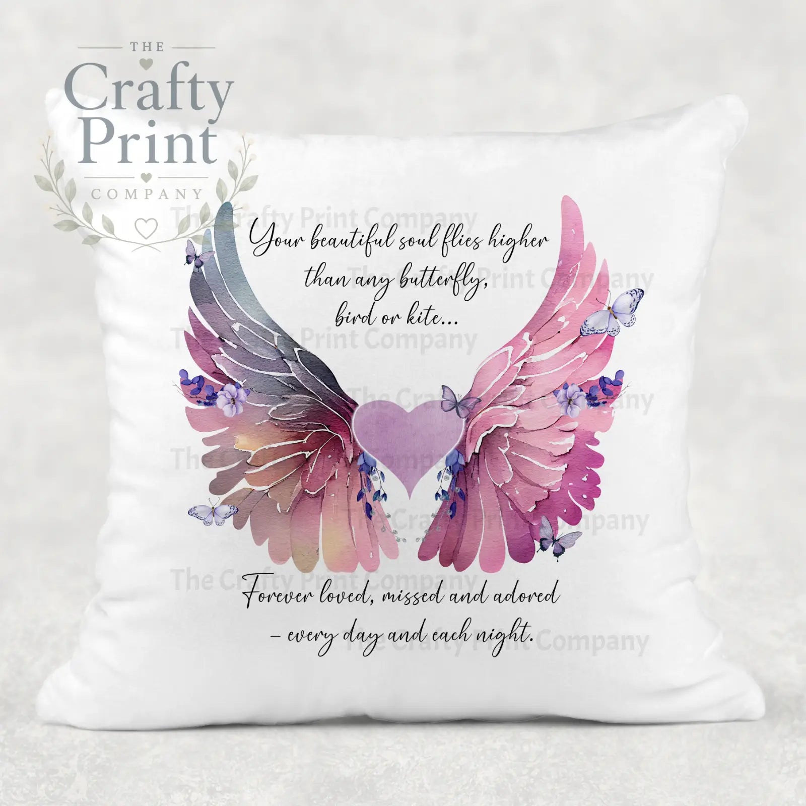 Your beautiful soul flies higher Memorial Cushion - Chair &