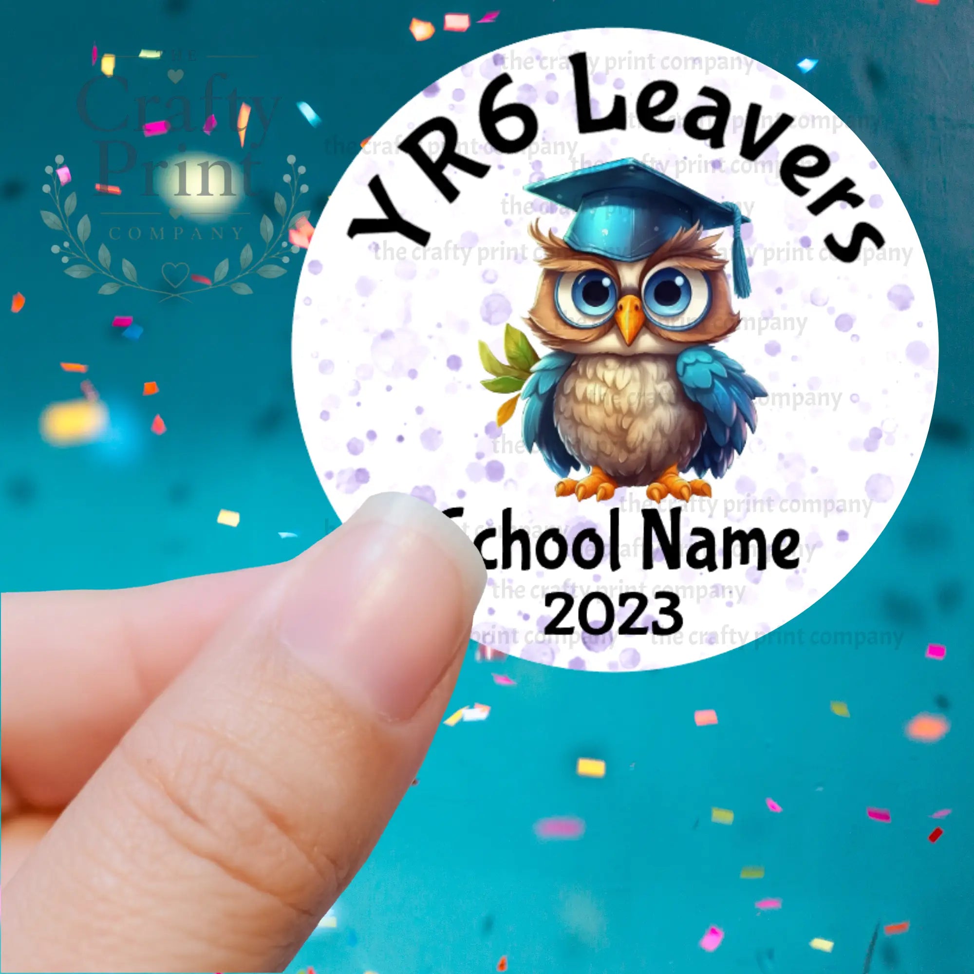 YR6 Leavers Owl Printed Sticker - Decorative Stickers