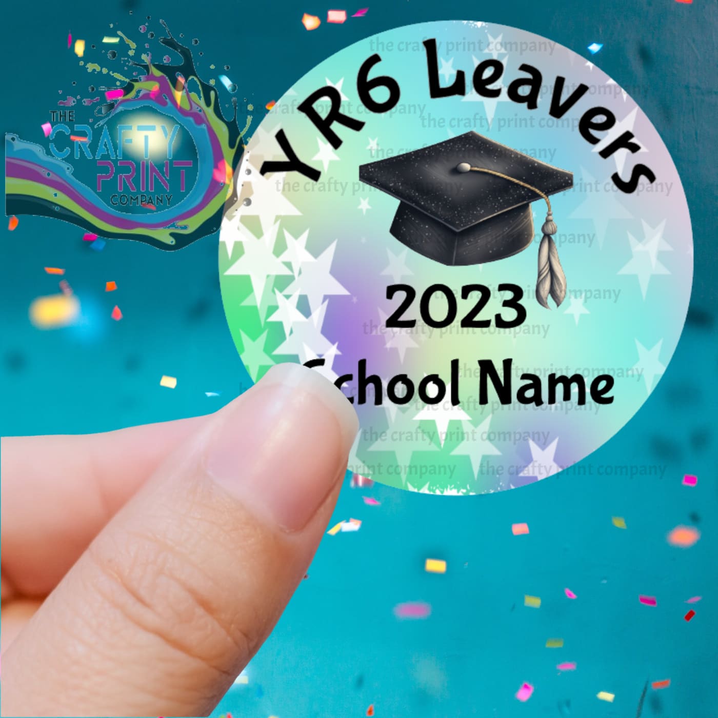 YR6 Leavers Scroll Printed Sticker - Decorative Stickers