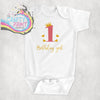 1st Birthday Baby Vest Girl Short Sleeve - One-Pieces