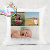 3 photo Personalised Cushion - Chair & Sofa Cushions