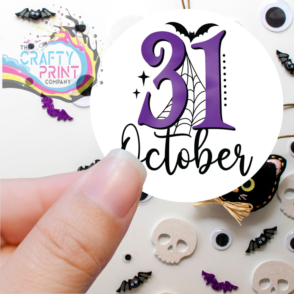 31 October Bat Printed Sticker - Decorative Stickers