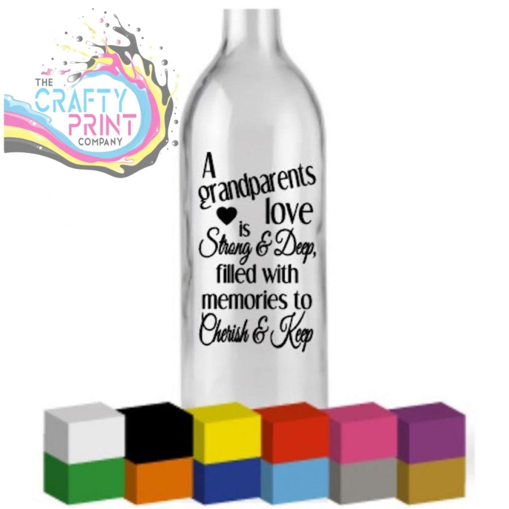 A Grandparents Love Bottle Vinyl Decal - Decorative Stickers