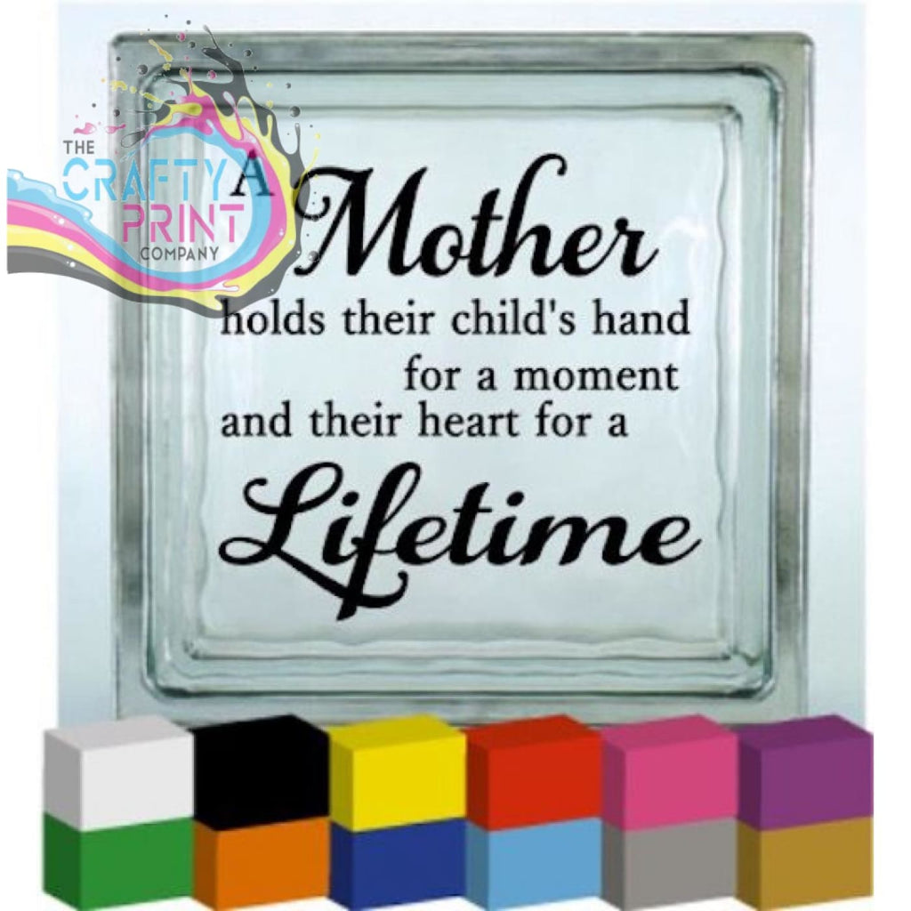 A mother holds their child’s hand Vinyl Decal Sticker -