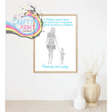 A mother holds their child’s hand Wordart Print - A4 / Blue