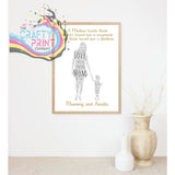 A mother holds their child’s hand Wordart Print - A4 / Gold