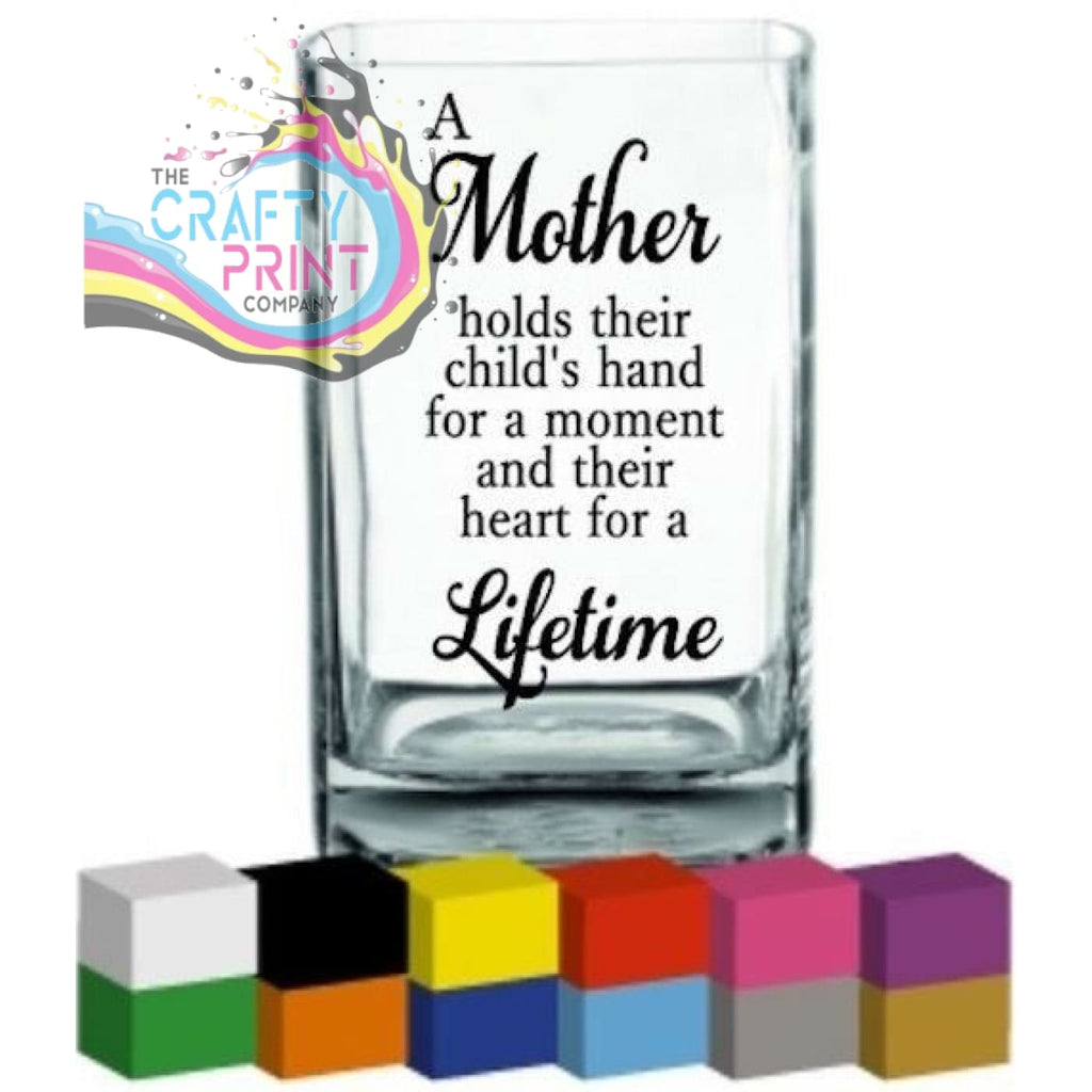 A Mother holds Vase Decal Sticker - Decorative Stickers
