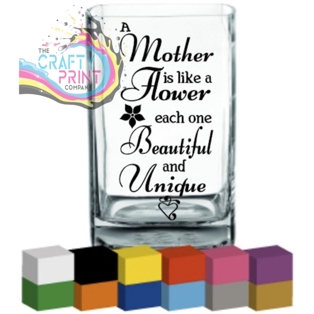A Mother is like a Flower Vase Decal Sticker - Decorative