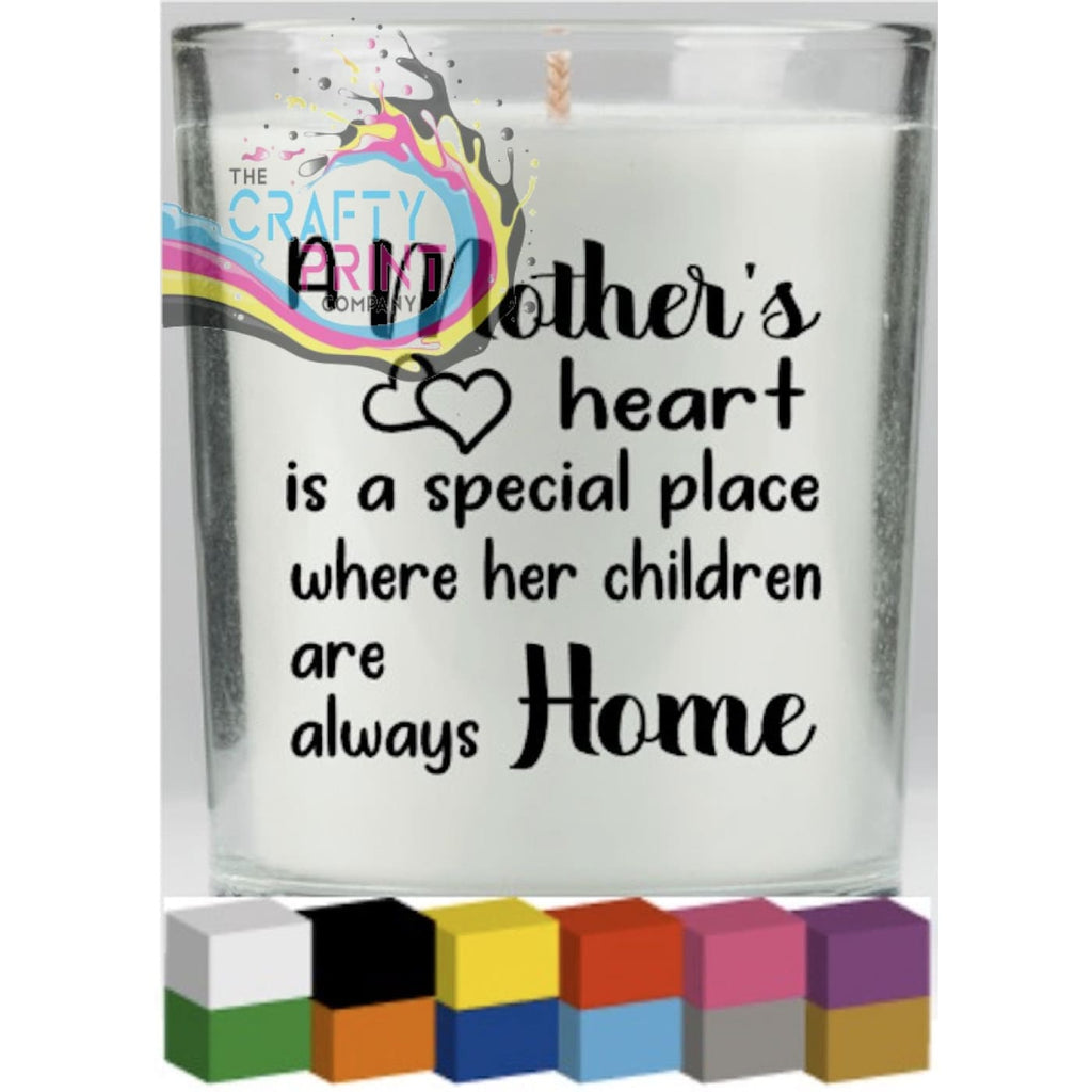 A Mother’s Heart Candle Decal Vinyl Sticker - Decorative