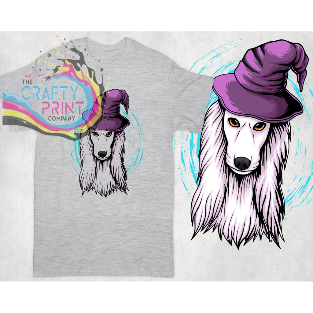 Afghan Hound Wizard T-shirt - Grey - Shirts & Tops