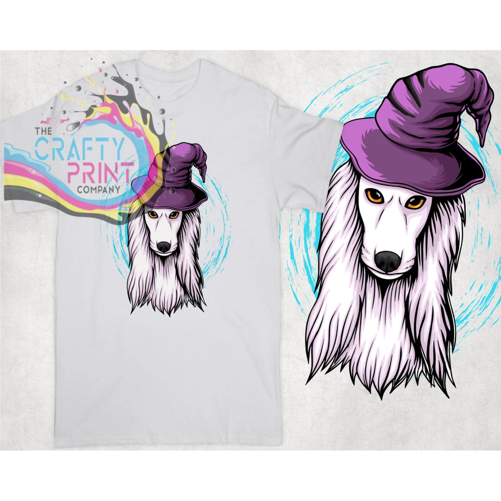 Afghan Hound Wizard T-shirt - White - Shirts & Tops
