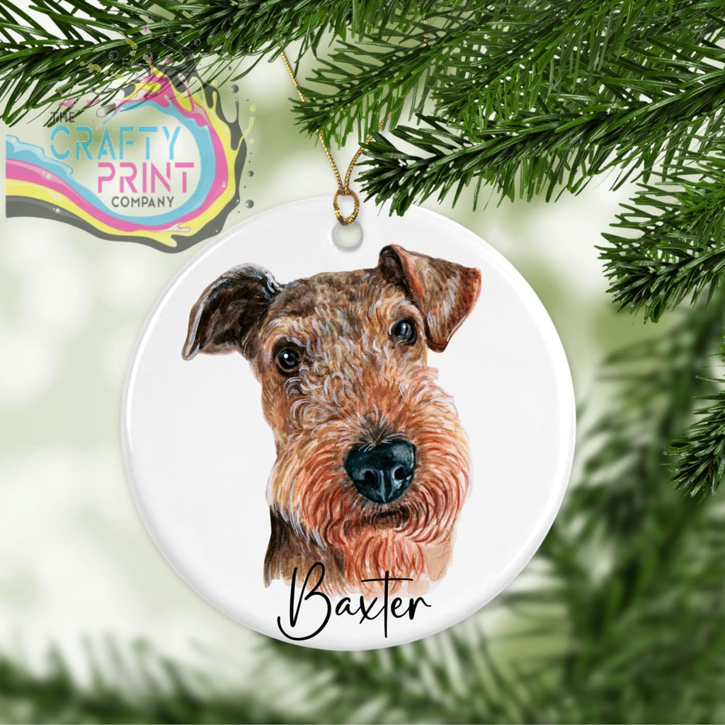 Airedale Terrier Dog Personalised Christmas Ornament