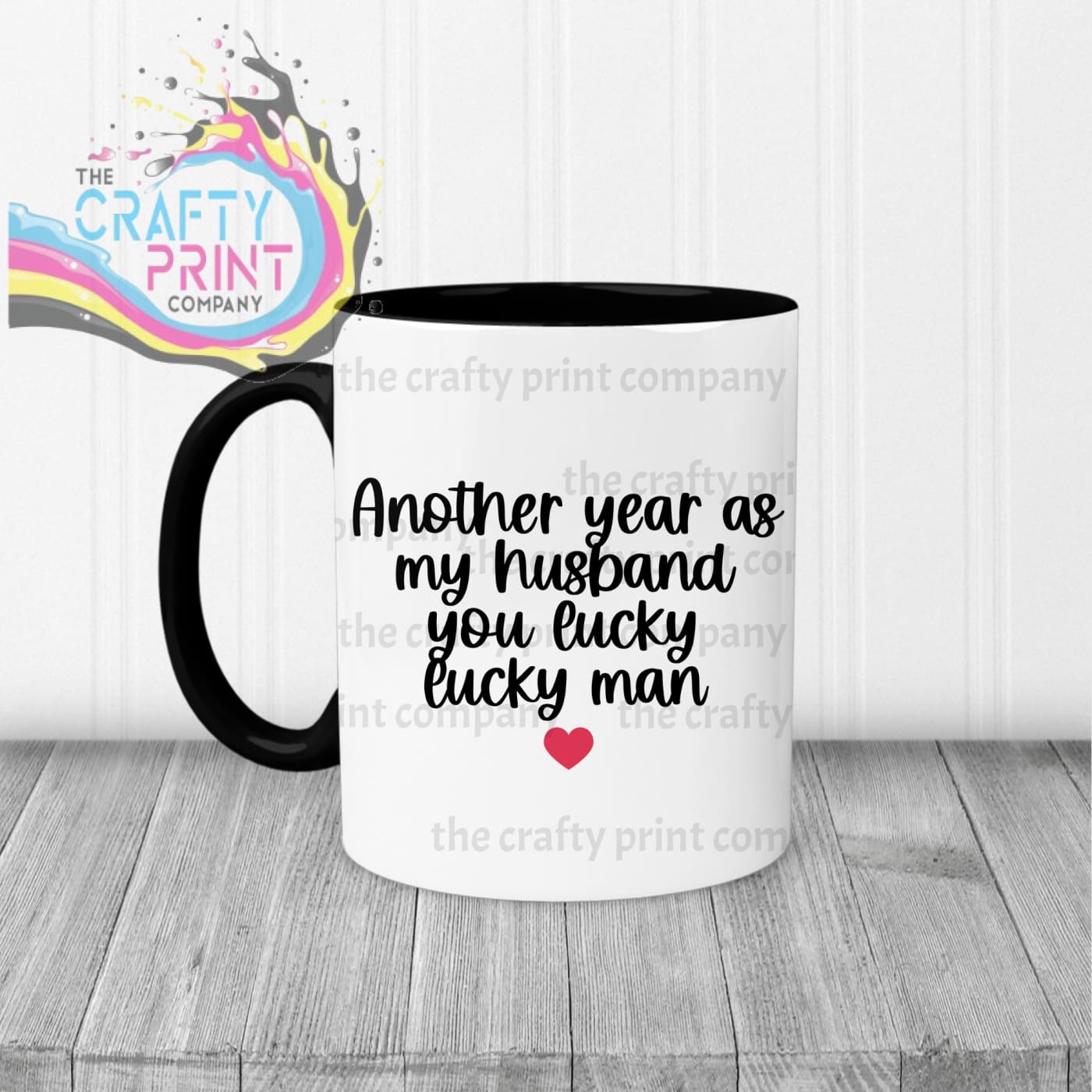 Another Year as my Husband Mug - Black Handle & Inner - Mugs