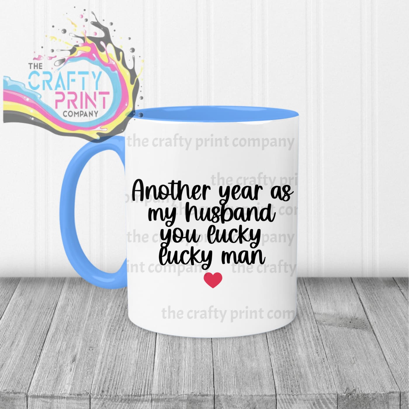 Another Year as my Husband Mug - Blue Handle & Inner - Mugs