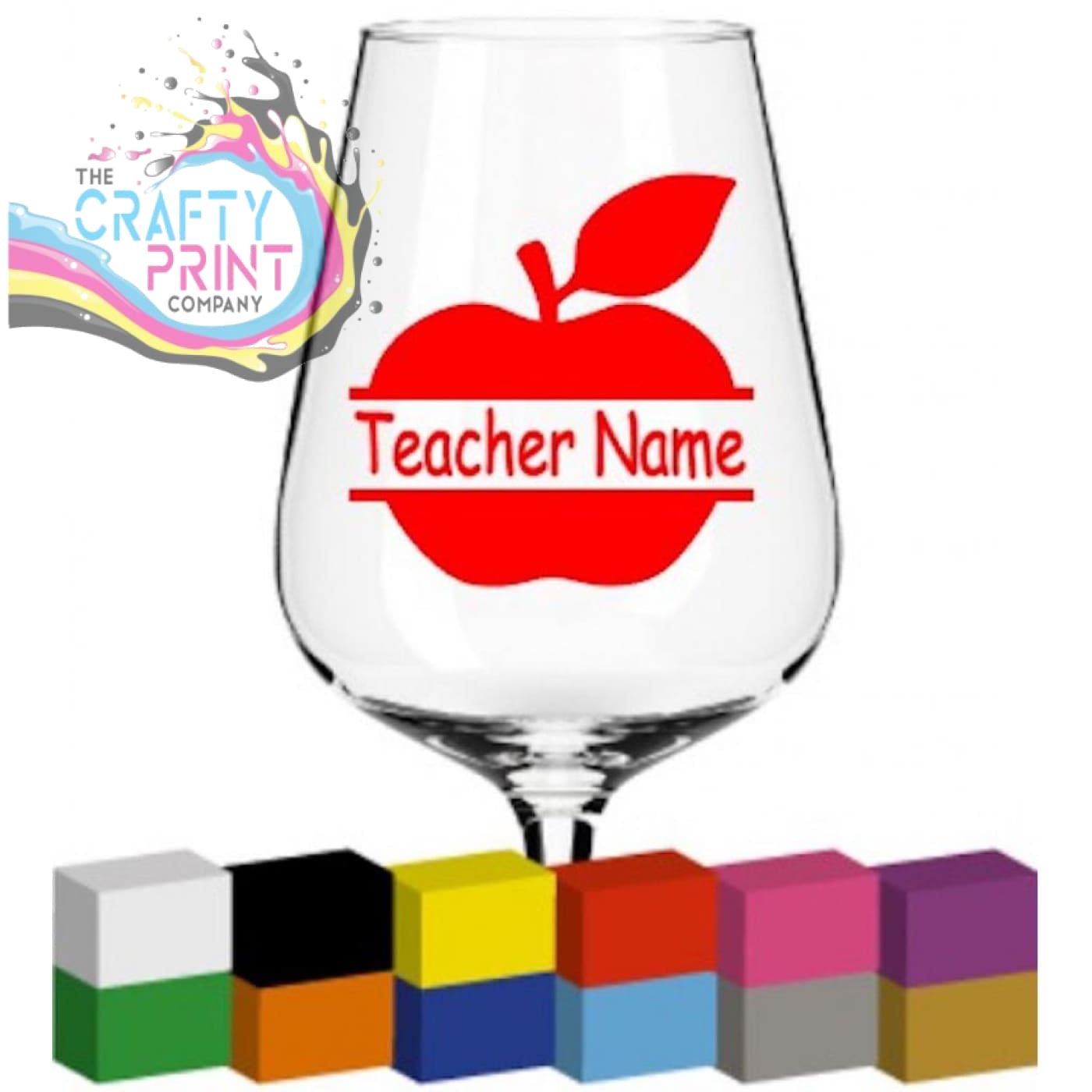 Apple Personalised V2 Glass / Mug / Cup Decal / Sticker