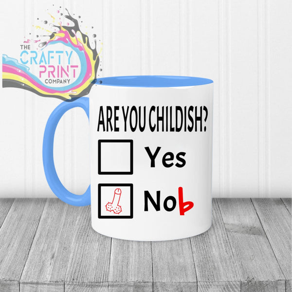 Are you Childish? Mug - Blue Handle & Inner - Mugs