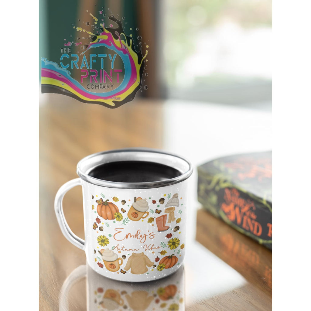 Autumn Vibes Personalised Mug - Enamel - Mugs