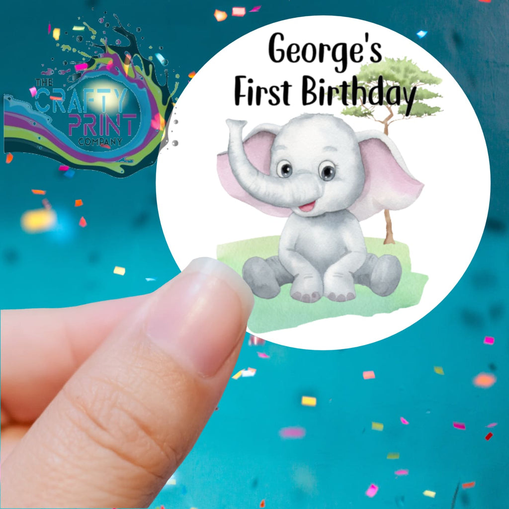 Baby Jungle Animals Birthday Printed Sticker - X Small 25mm