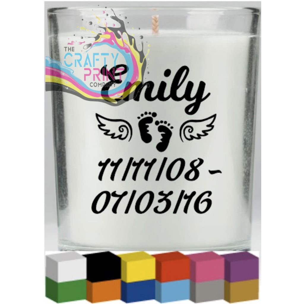 Baby Memorial Candle Decal Vinyl Sticker - Decorative