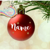 Bauble Writing with Hearts or Stars Sticker - Black