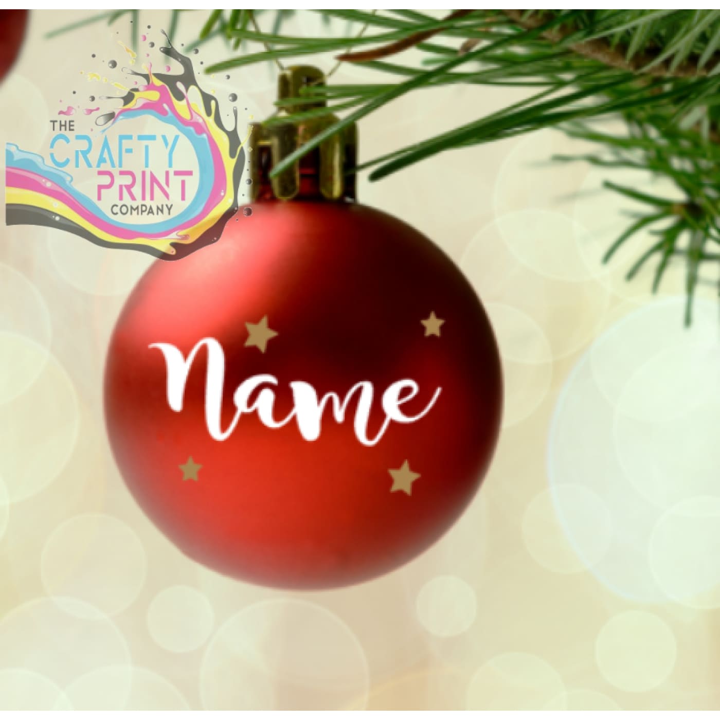 Bauble Writing with Hearts or Stars Sticker - Black
