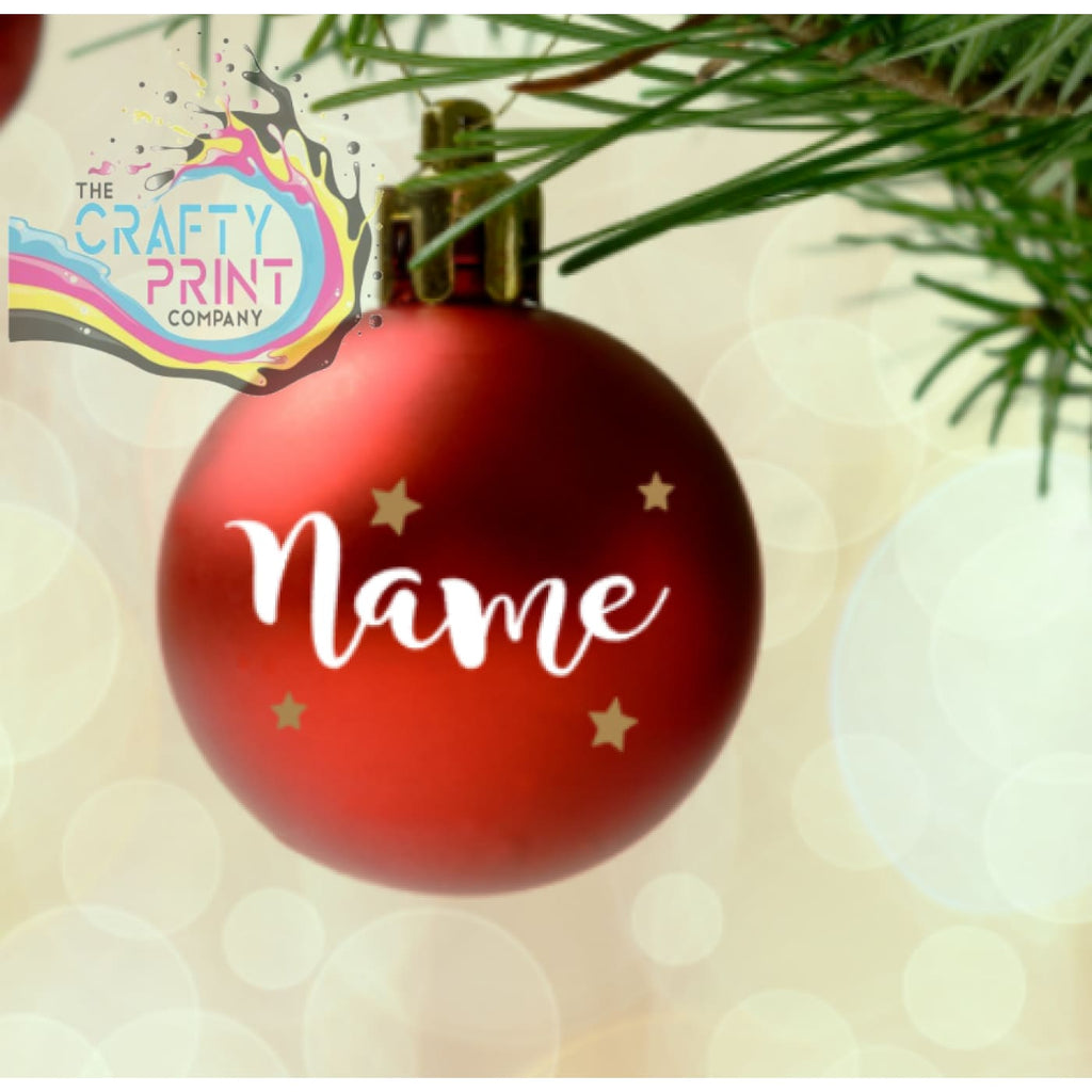 Bauble Writing with Hearts or Stars Sticker - Black