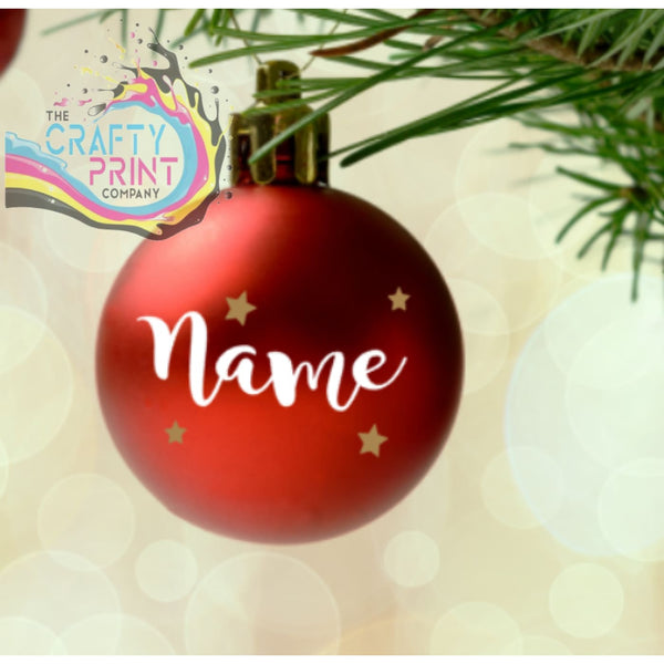 Bauble Writing with Hearts or Stars Sticker - Black