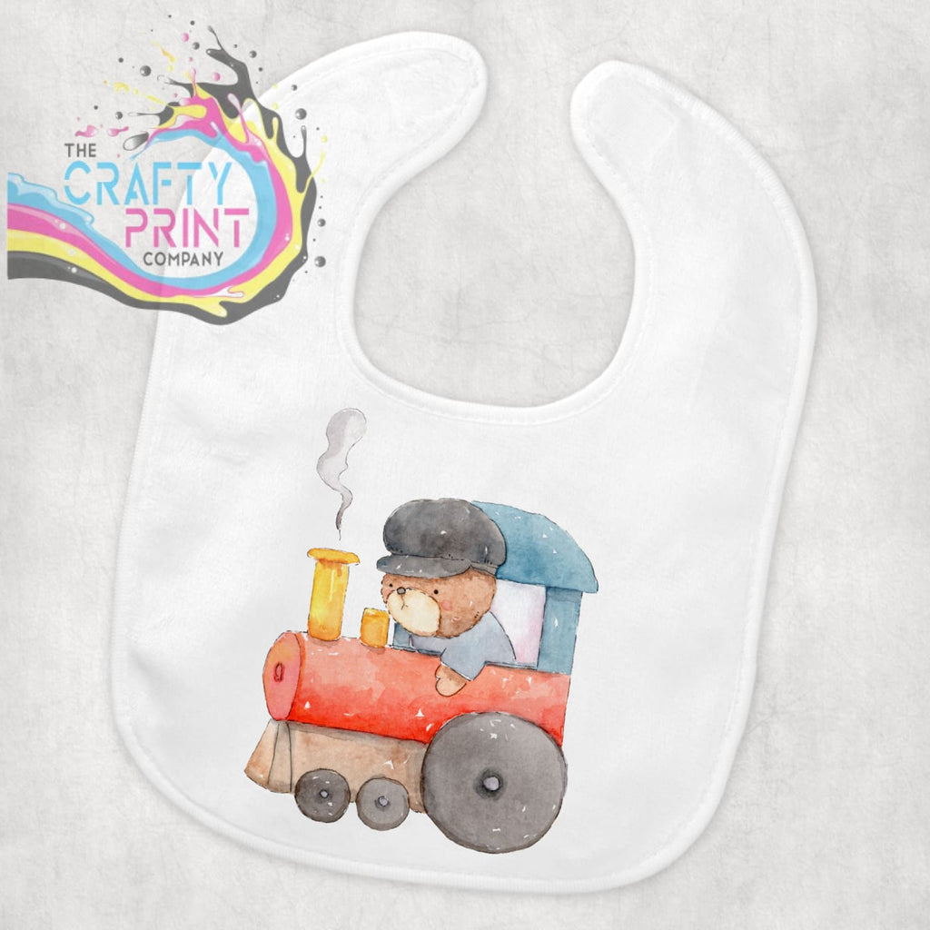 Bear in Train Baby Bib - & Toddler Clothing