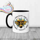Bee Safe Kind Mug - Black Handle & Inner - Mugs