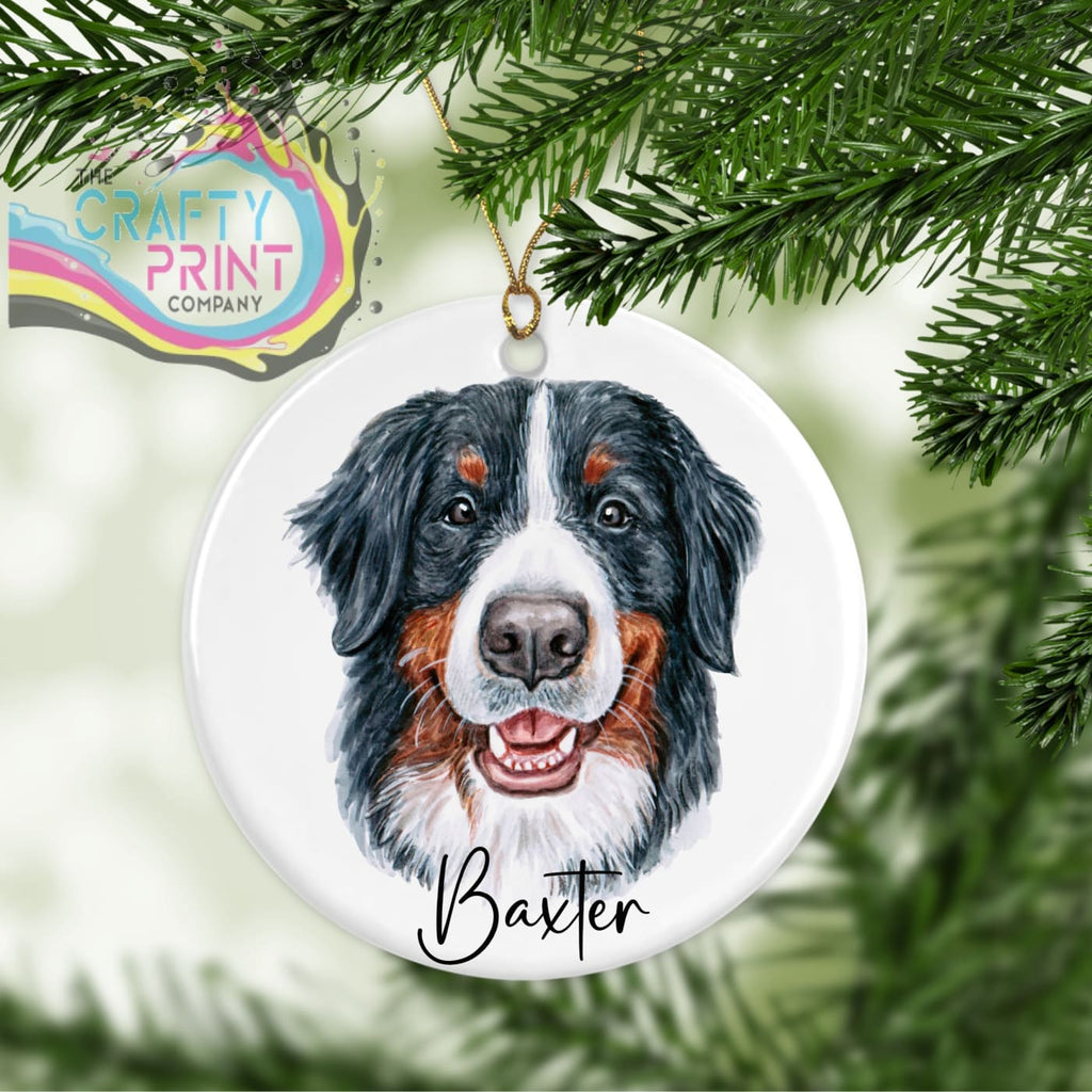 Bernese Mountain Dog Personalised Ceramic Ornament - Holiday