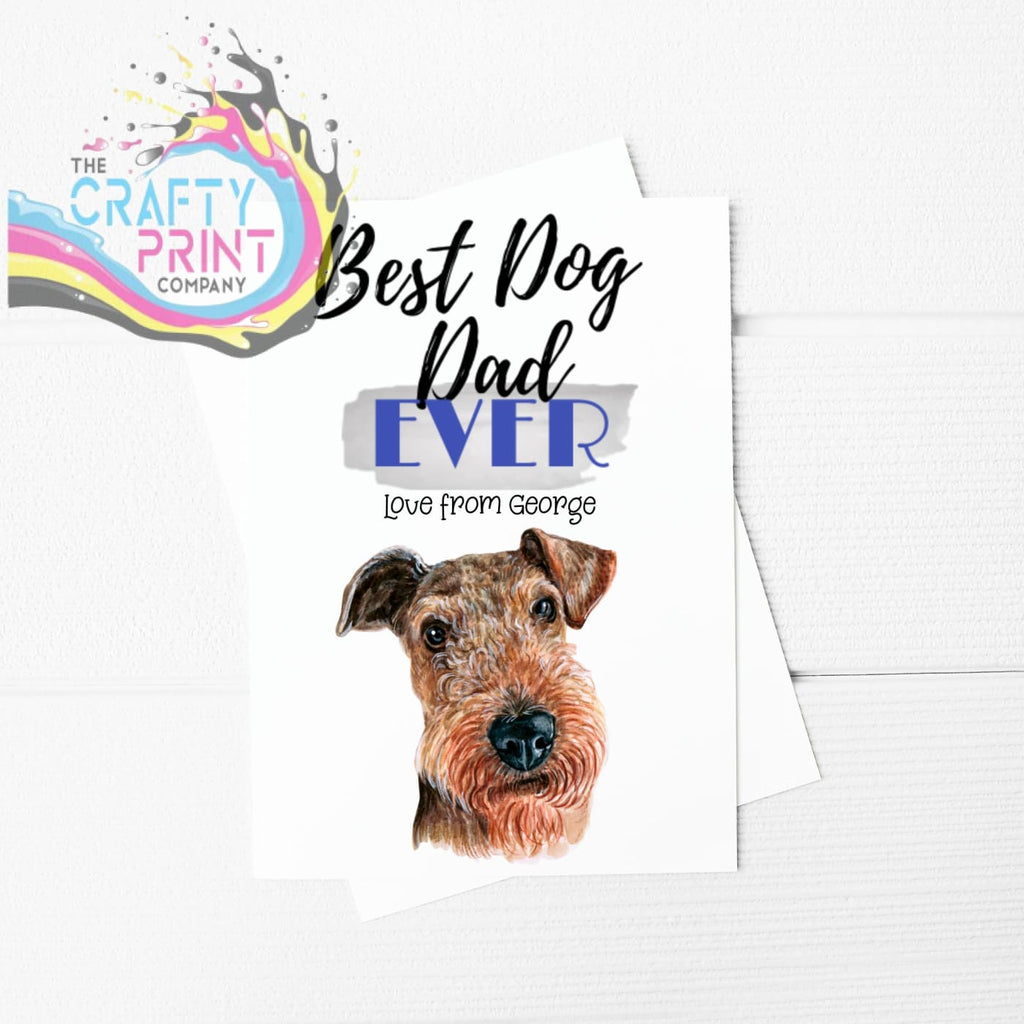 Best Dog Dad Ever Airedale Terrier A5 Card & Envelope -