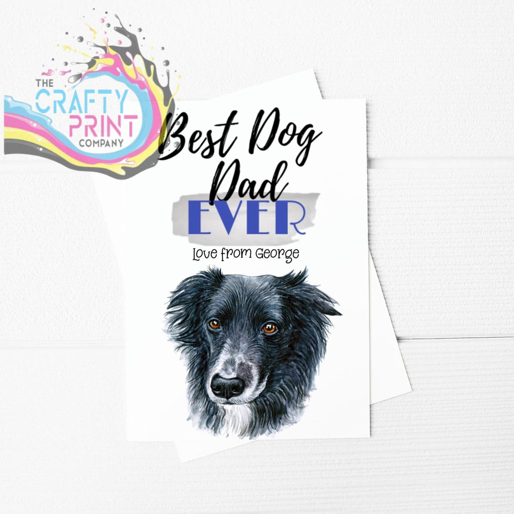 Best Dog Dad Ever Border Collie A5 Card & Envelope -