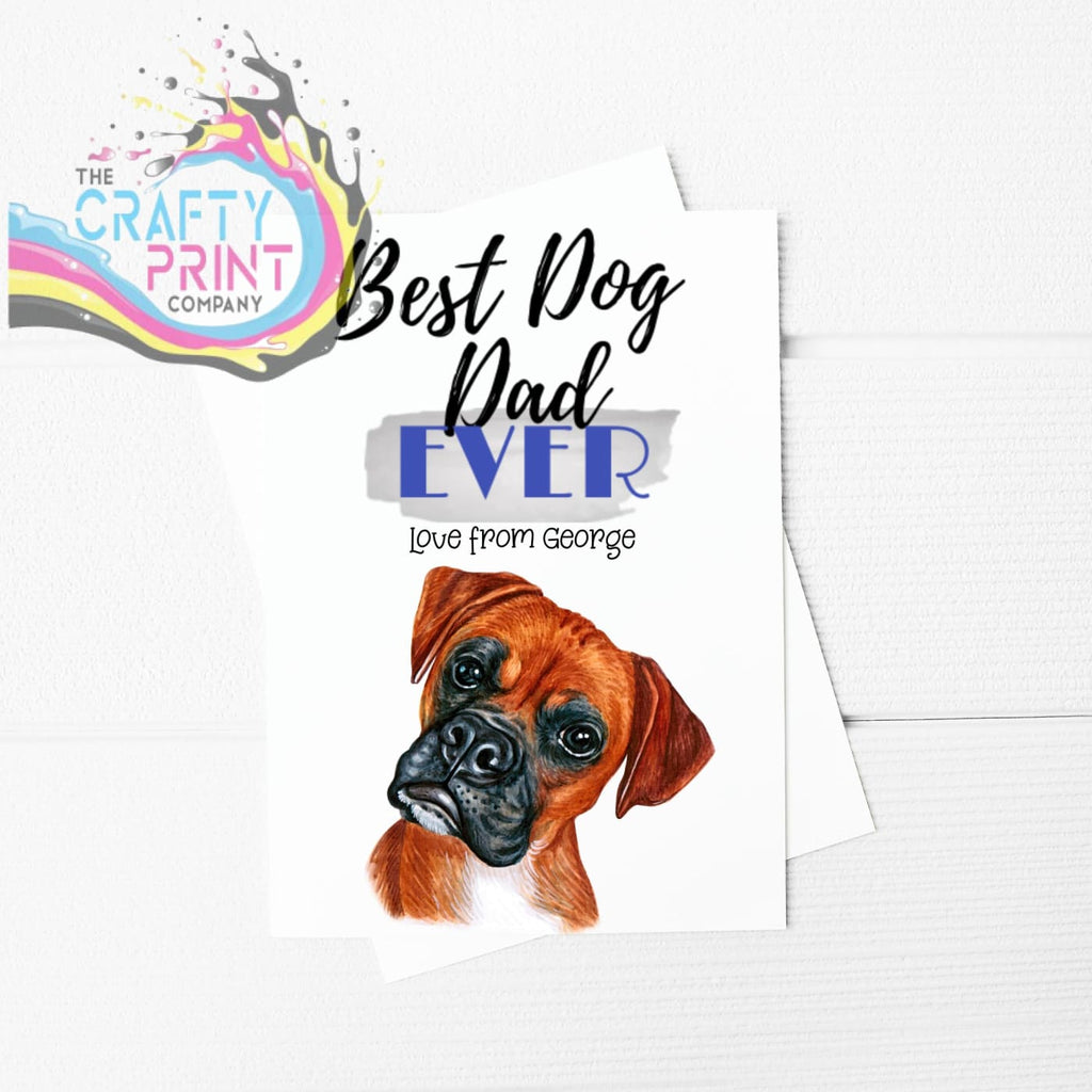 Best Dog Dad Ever Boxer A5 Card & Envelope - Greeting Note