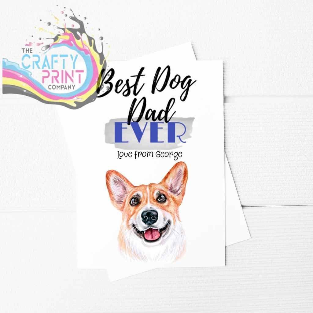Best Dog Dad Ever Corgi A5 Card & Envelope - Greeting Note