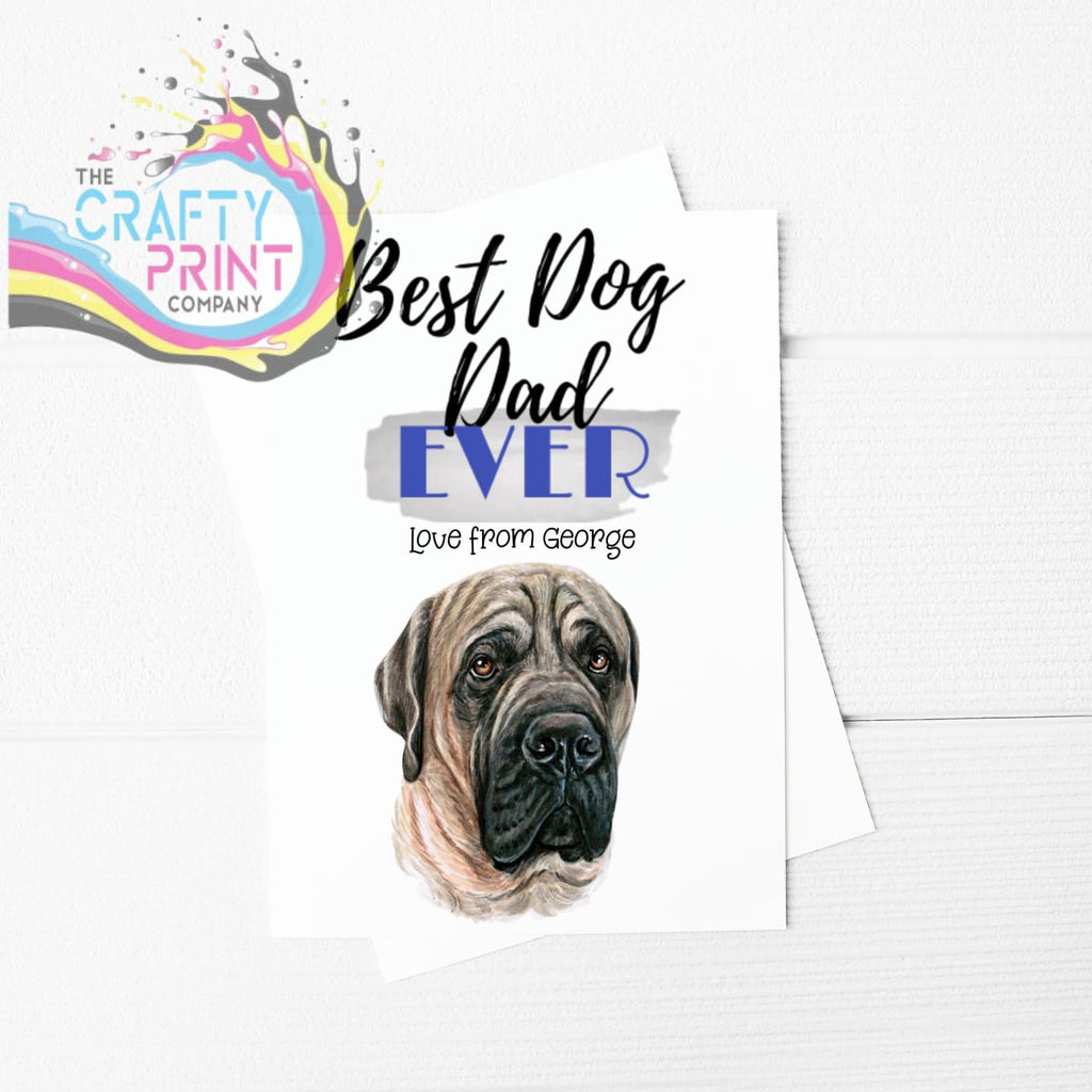 Best Dog Dad Ever English Mastiff A5 Card & Envelope -