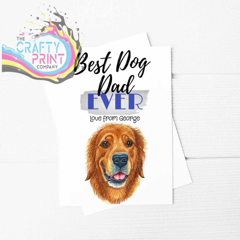 Best Dog Dad Ever Golden Retriever A5 Card & Envelope -
