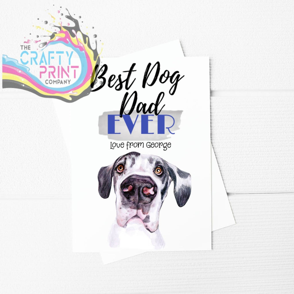 Best Dog Dad Ever Great Dane A5 Card & Envelope - Greeting