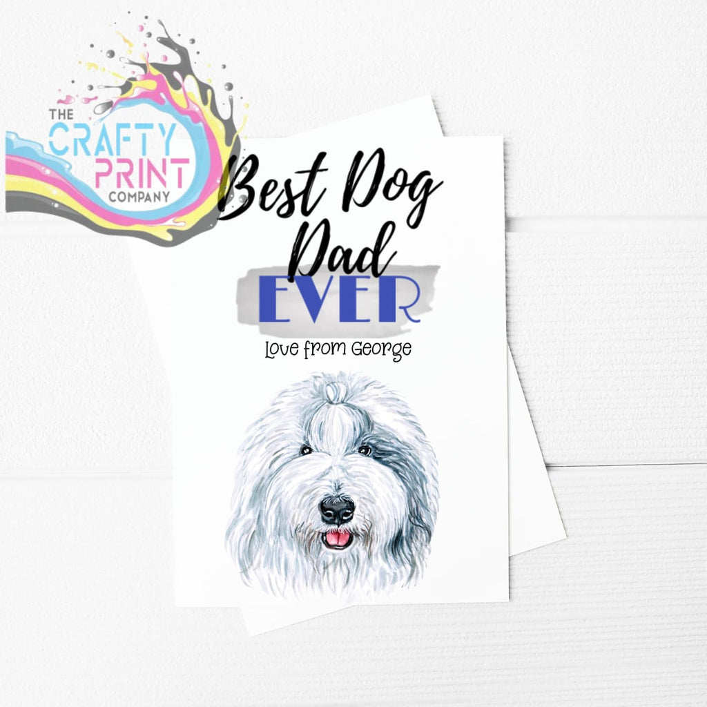 Best Dog Dad Ever Old English Sheepdog A5 Card & Envelope -