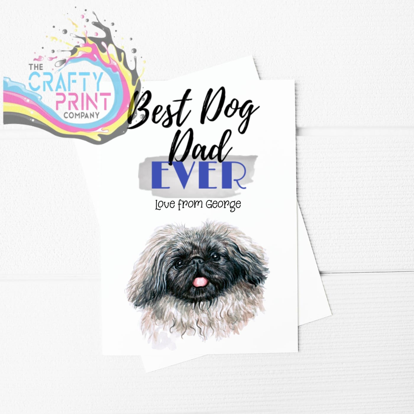 Best Dog Dad Ever Pekingese A5 Card & Envelope - Greeting