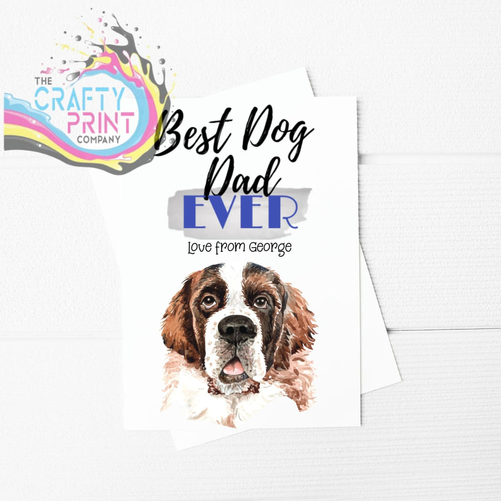 Best Dog Dad Ever Saint Bernard A5 Card & Envelope -